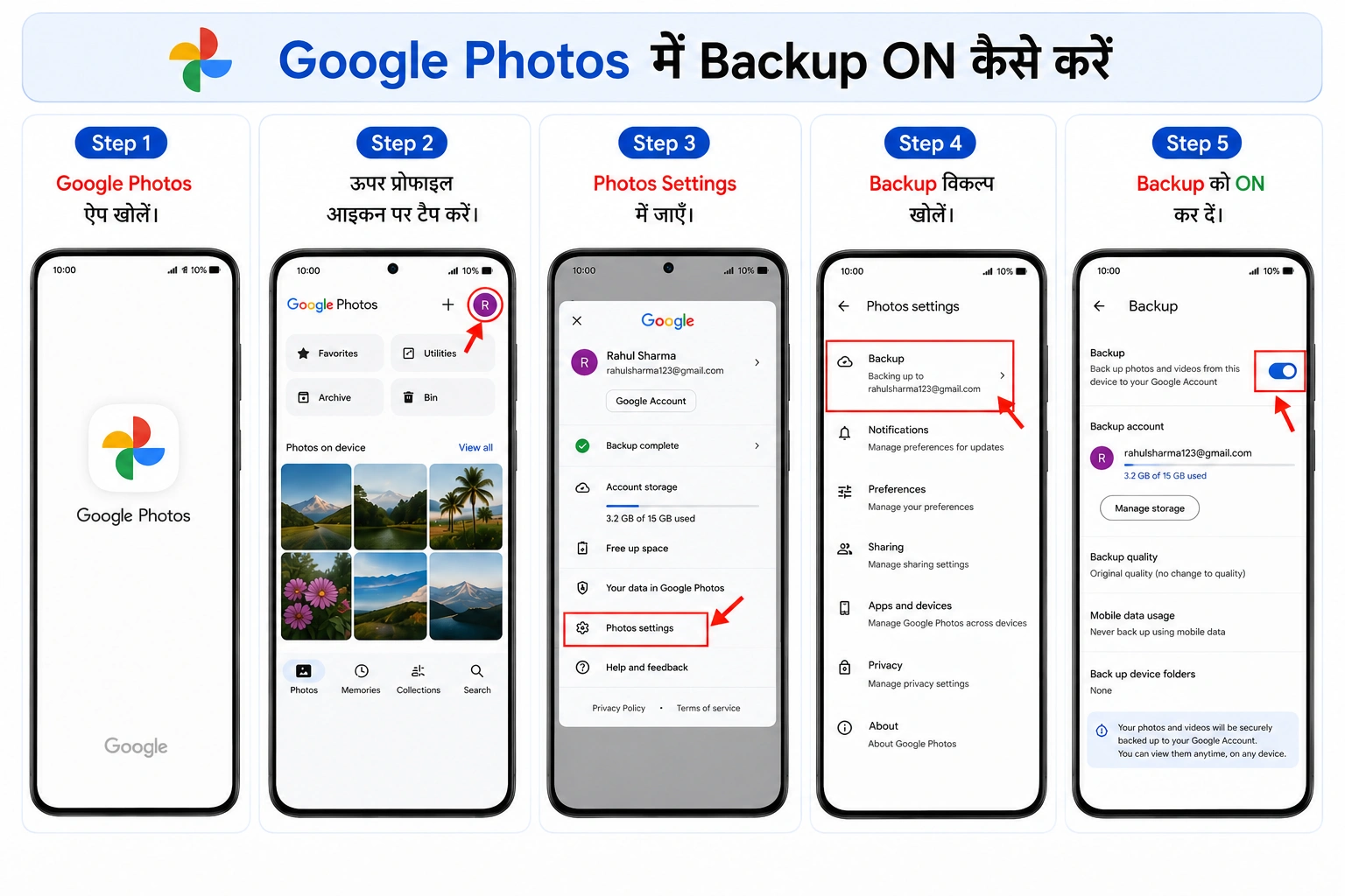 Google Photos mein Backup kaise on kare