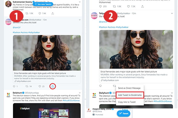 how to twitter bookmark