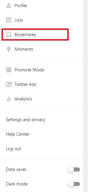 Twitter bookmark option