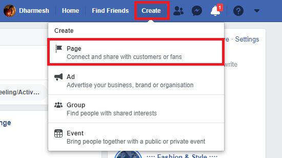Create page create, 