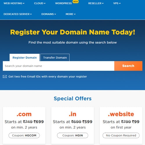 HostGator Register your domain name 