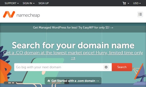 NameCheap domain & all hosting site
