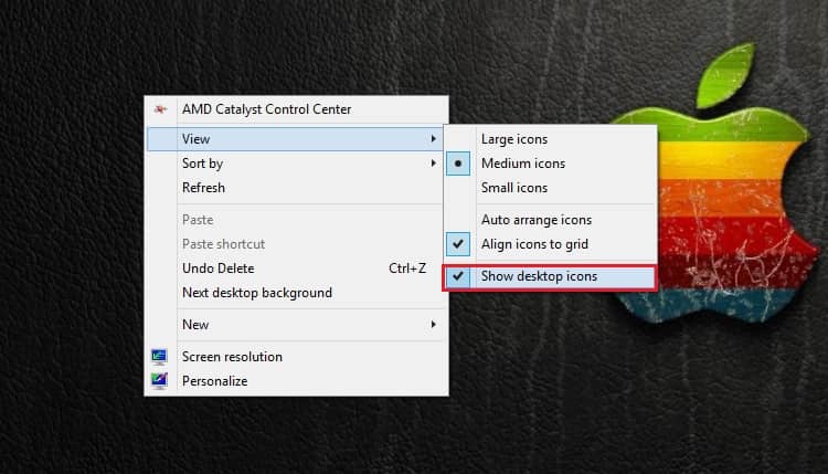 Windows me Show Desktop icon option