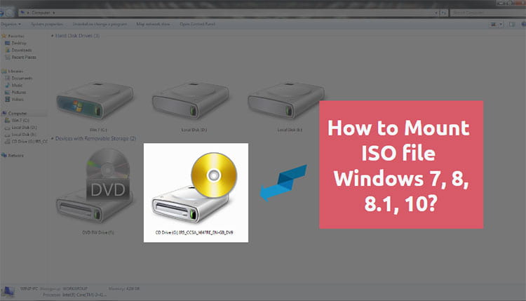 how to mount an iso file windows 10 virtualbox