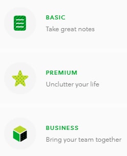 Evernote plans