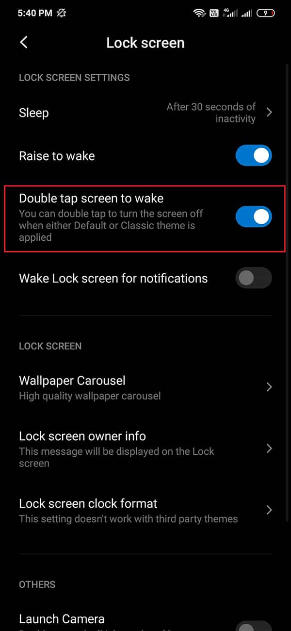 Double-tap to wake screen