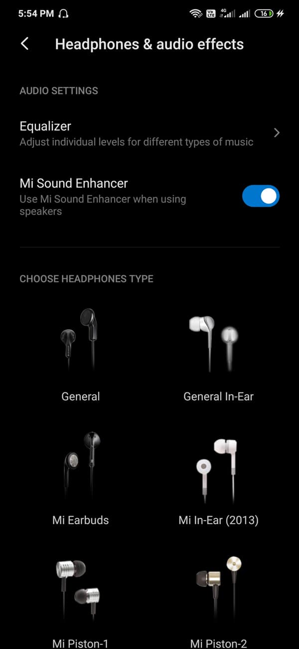 Headphone and Audio Effects in redmi note 8 pro