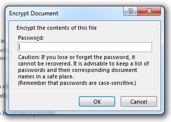 encrypt document tab
