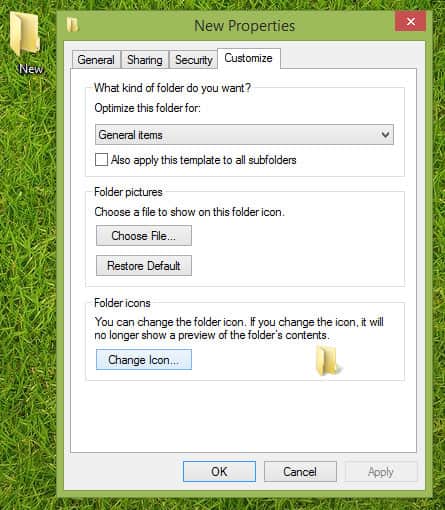 Folder icon change and ok
