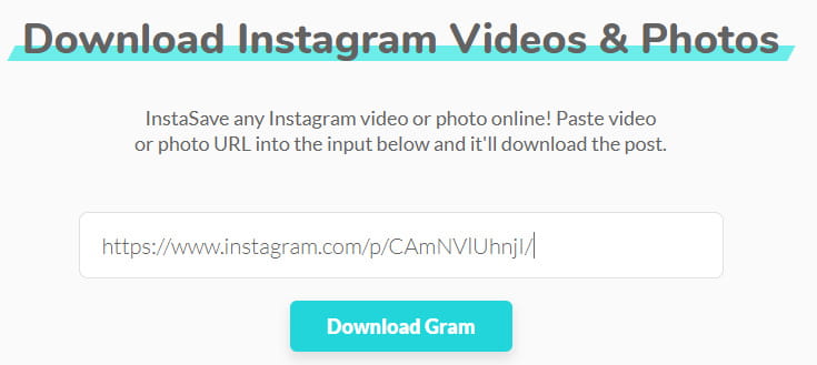 Instagram video url copy-paste