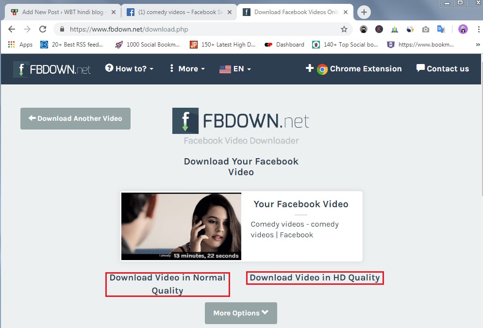 FB video download in FBdown
