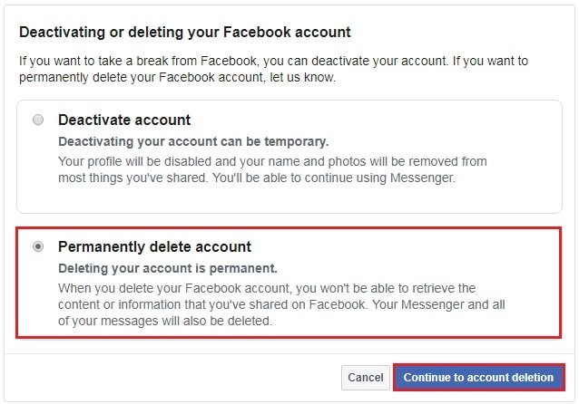 Facebook Permanently Delete Account