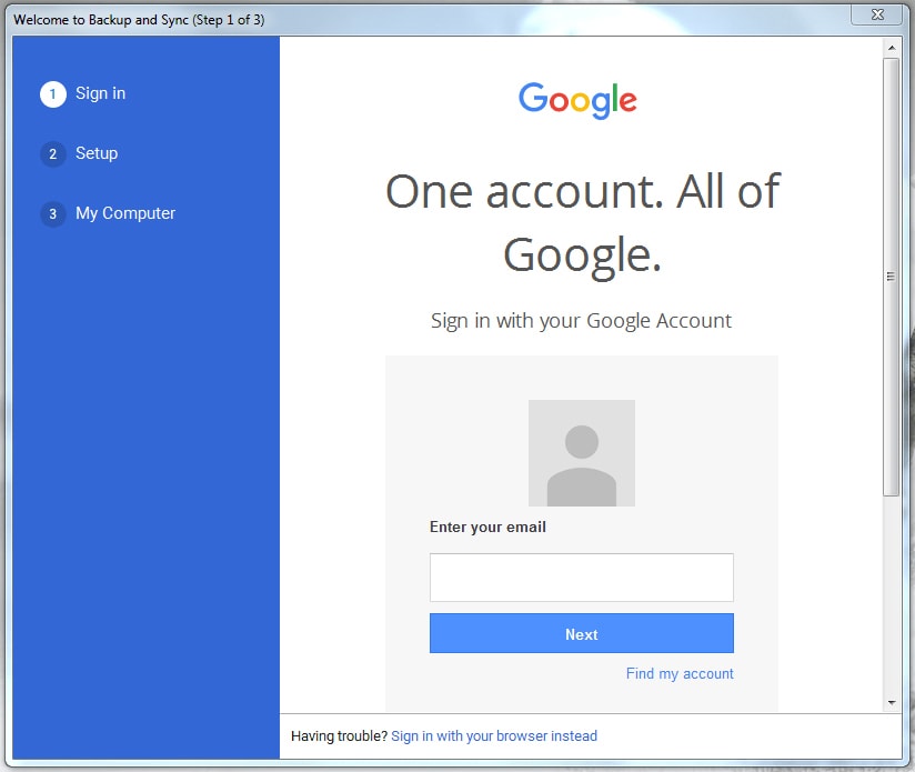google sign in for google account