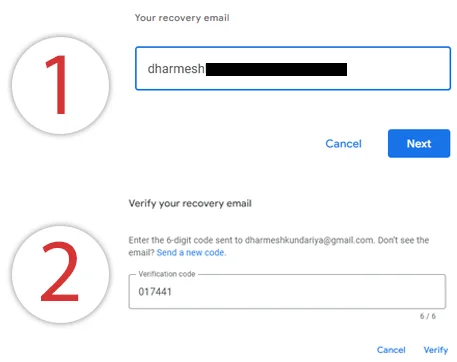 Google Recovery Email